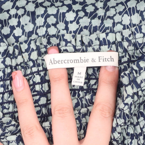 Abercrombie & Fitch Women's Blue Floral Top - M