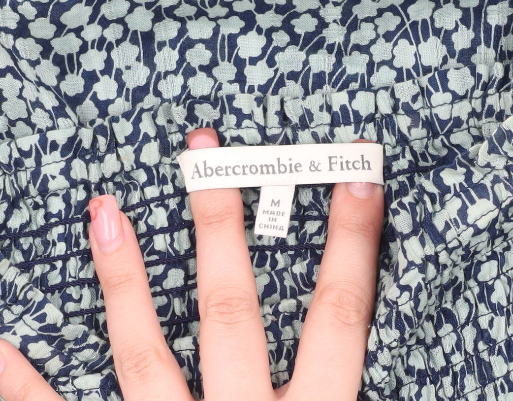 Abercrombie & Fitch Women's Blue Floral Top - M