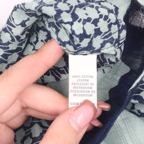 Abercrombie & Fitch Women's Blue Floral Top - M