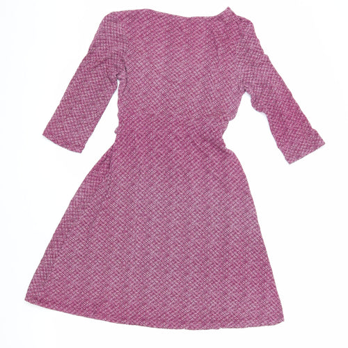 Fat Face Women's Purple Geometric Wrap Dress Size 10