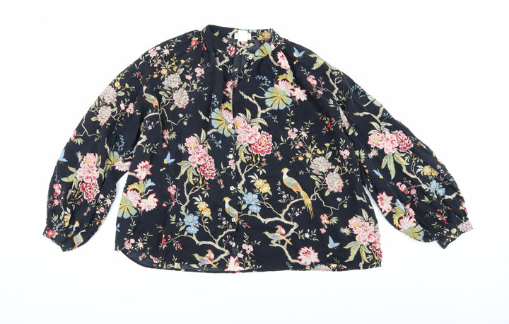 H&M Women's Multicoloured Floral Blouse Size 8