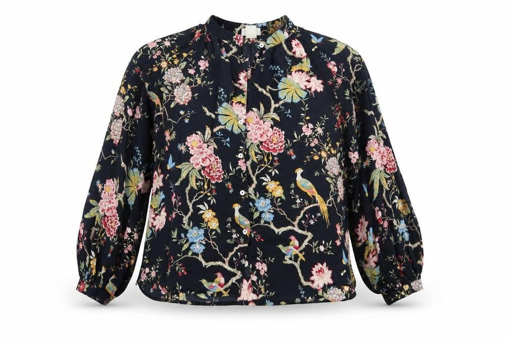 Front view of H&M Women's Multicoloured Floral Blouse, size 8