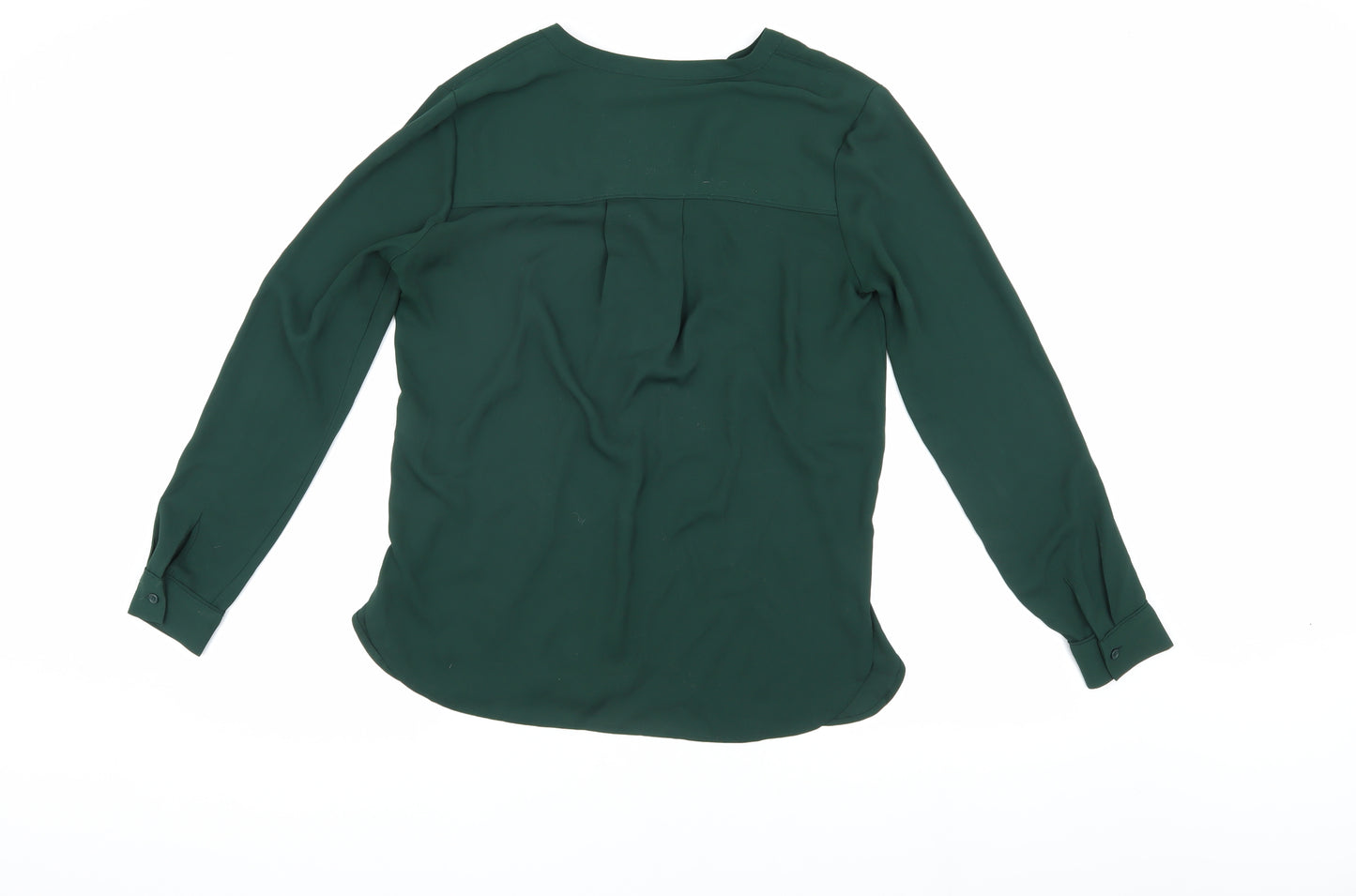 Warehouse Green Blouse Women's V-Neck Size 8