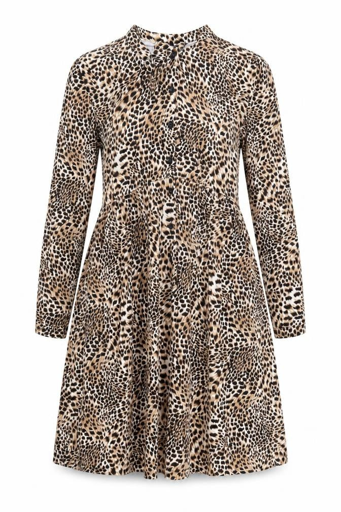 Front view of French Connection Women's Multicoloured Animal Print Dress, size 10