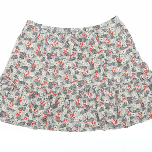 Gap Women's Multicoloured Floral Silk Skirt Size 18