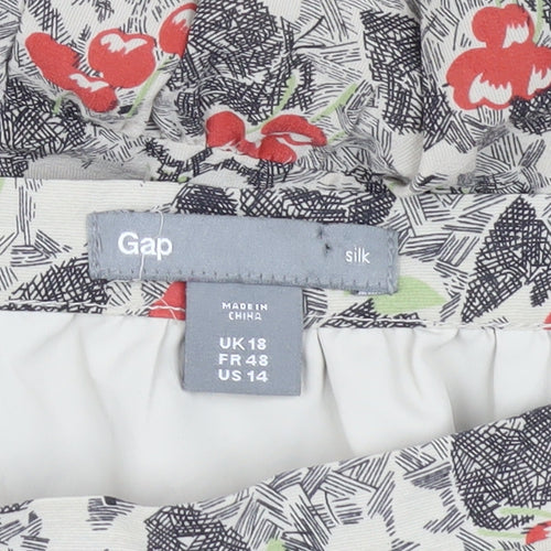 Gap Women's Multicoloured Floral Silk Skirt Size 18