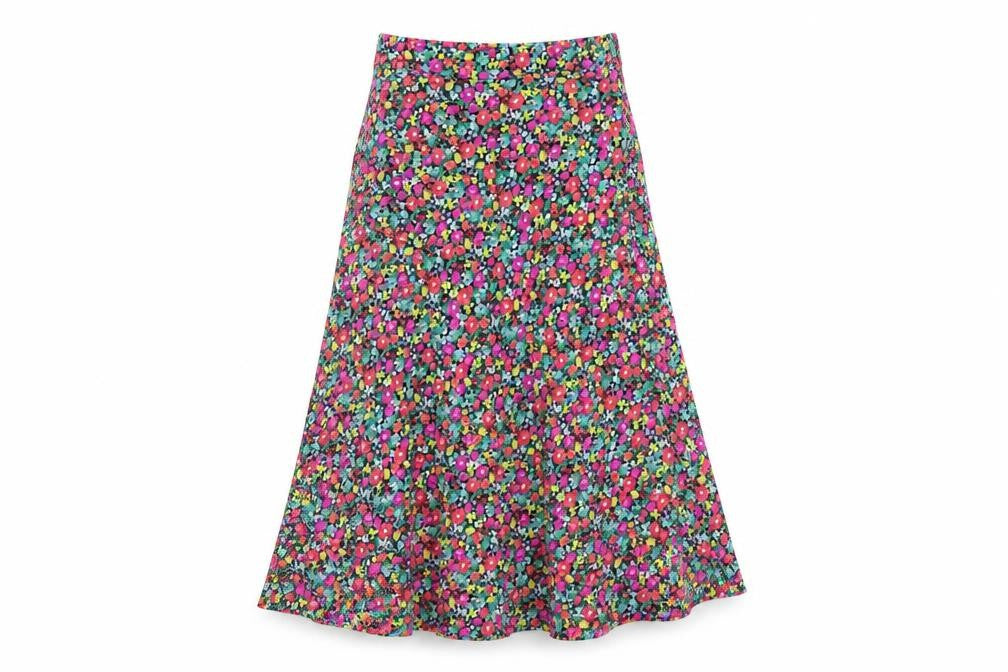Front view of Feather & Bone Women's Multicoloured Floral XS Skirt
