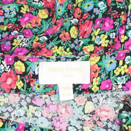 Feather & Bone Women's Multicoloured Floral XS Skirt
