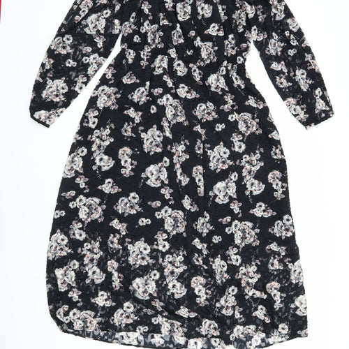River Island Women's Black Floral Off the Shoulder Dress