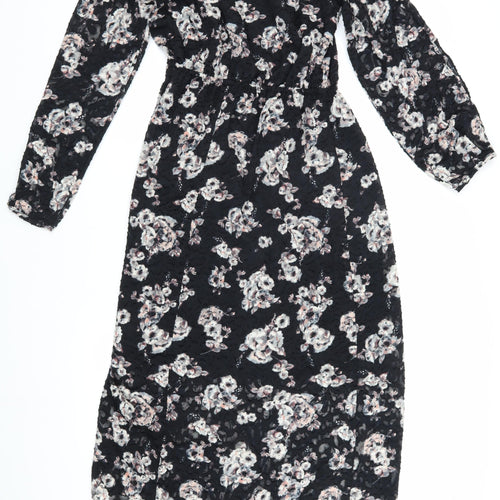 River Island Women's Black Floral Off the Shoulder Dress