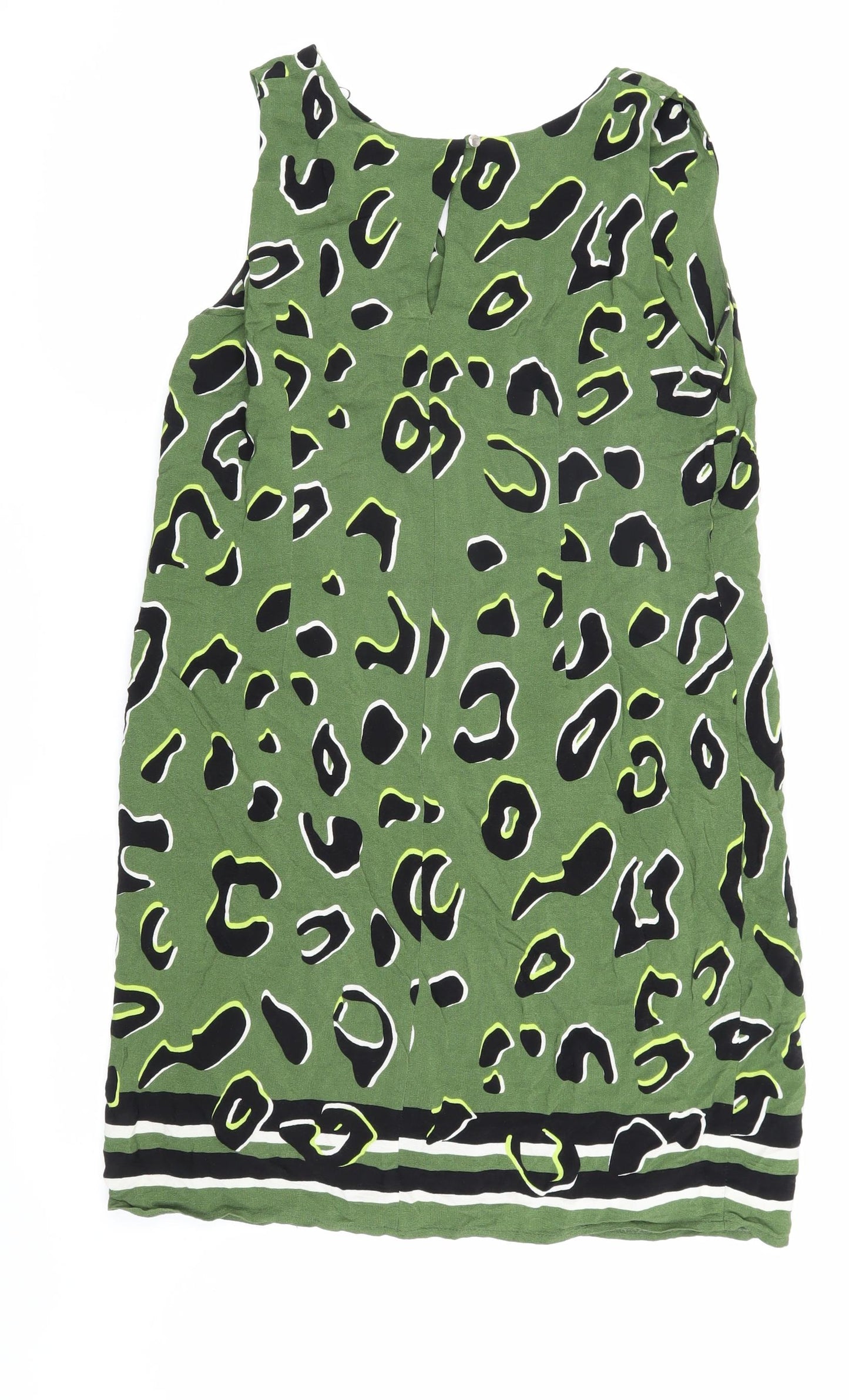 Wallis Green Animal Print V-Neck Dress 14