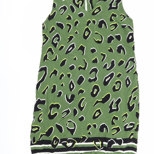 Wallis Green Animal Print V-Neck Dress 14