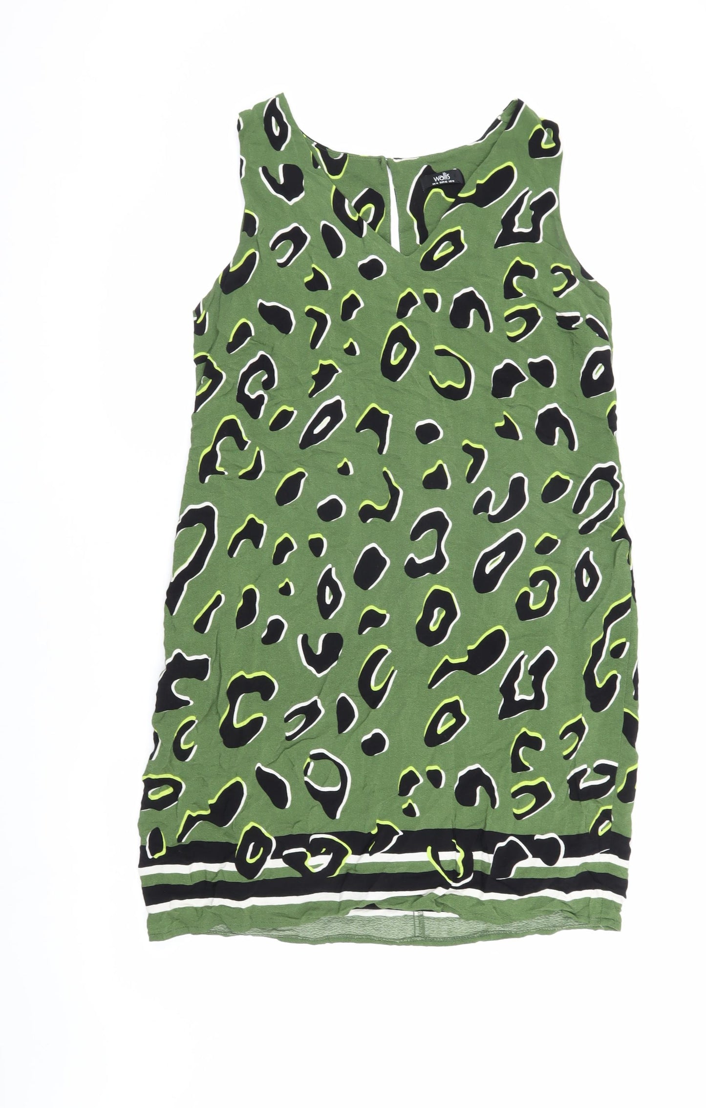 Wallis Green Animal Print V-Neck Dress 14