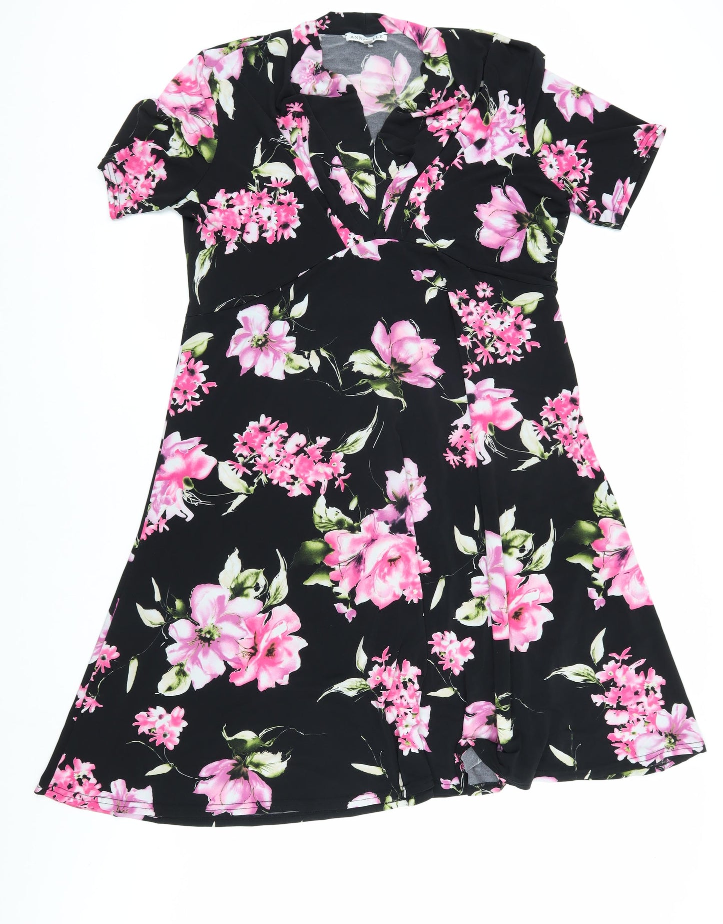 Annabelle Women's Floral A-Line Dress, Black Multi, Size 20