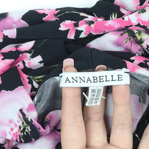 Annabelle Women's Floral A-Line Dress, Black Multi, Size 20