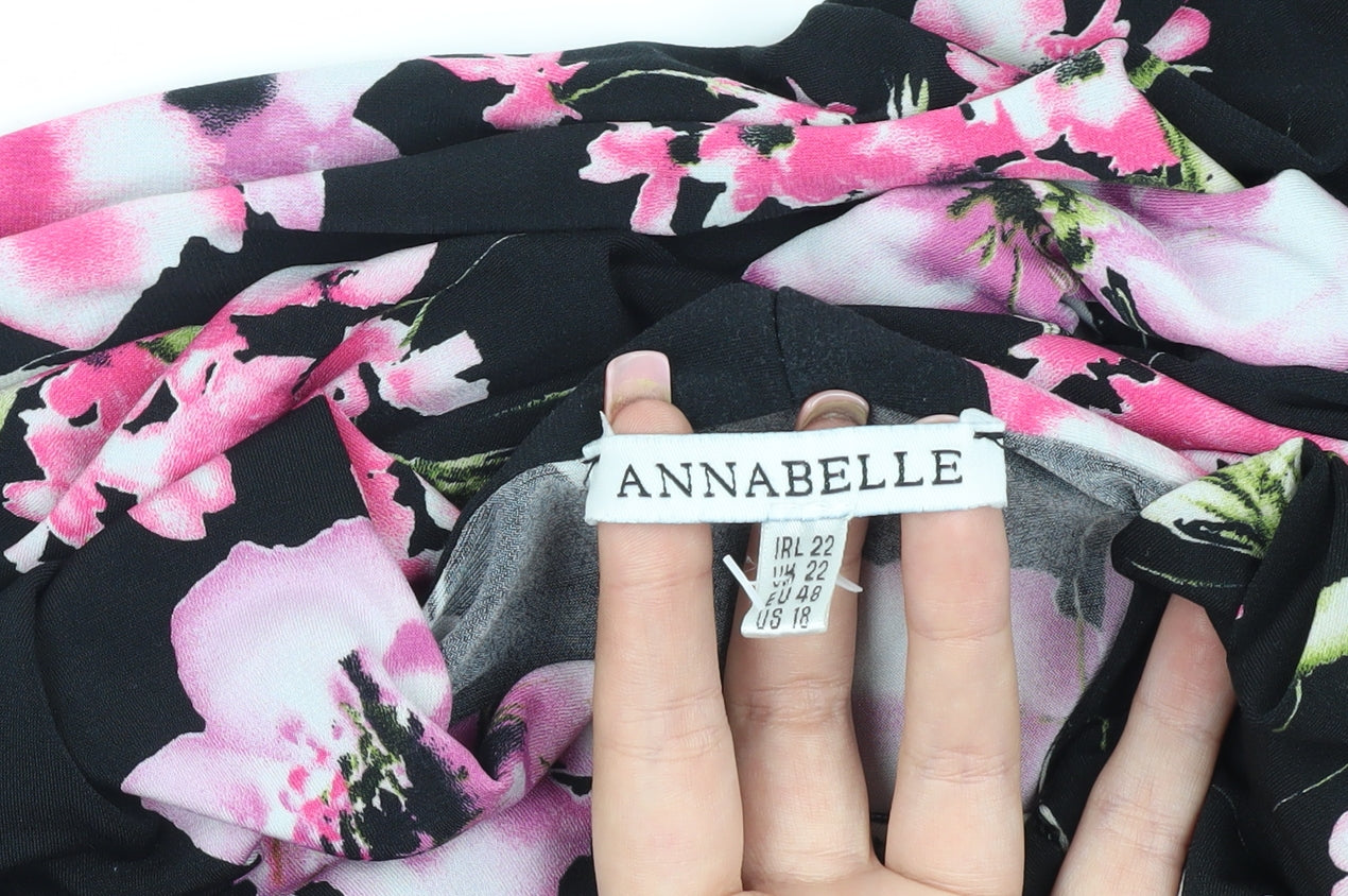 Annabelle Women's Floral A-Line Dress, Black Multi, Size 20