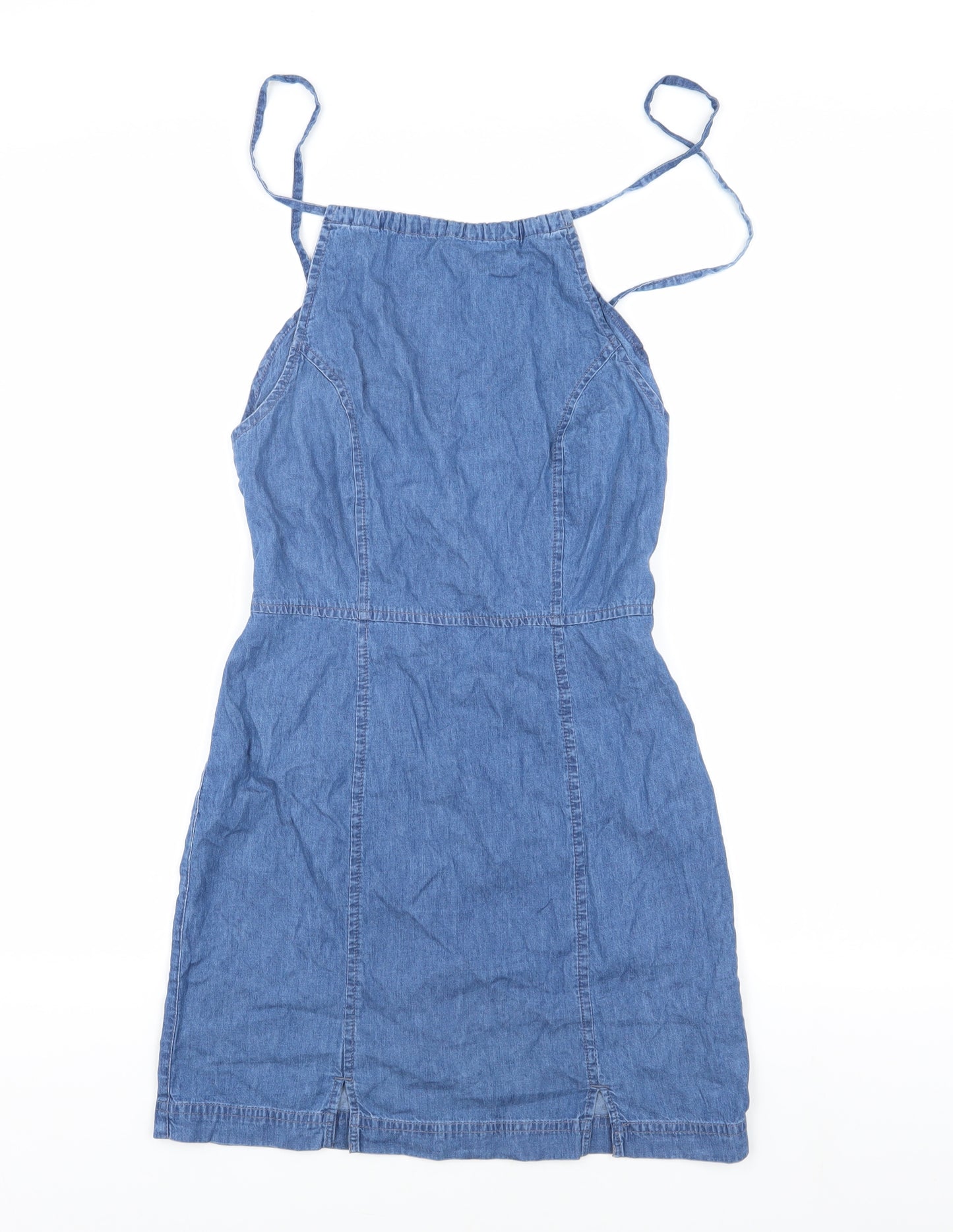 ASOS DESIGN Women's Blue Denim Dress, Size 8, Sleeveless