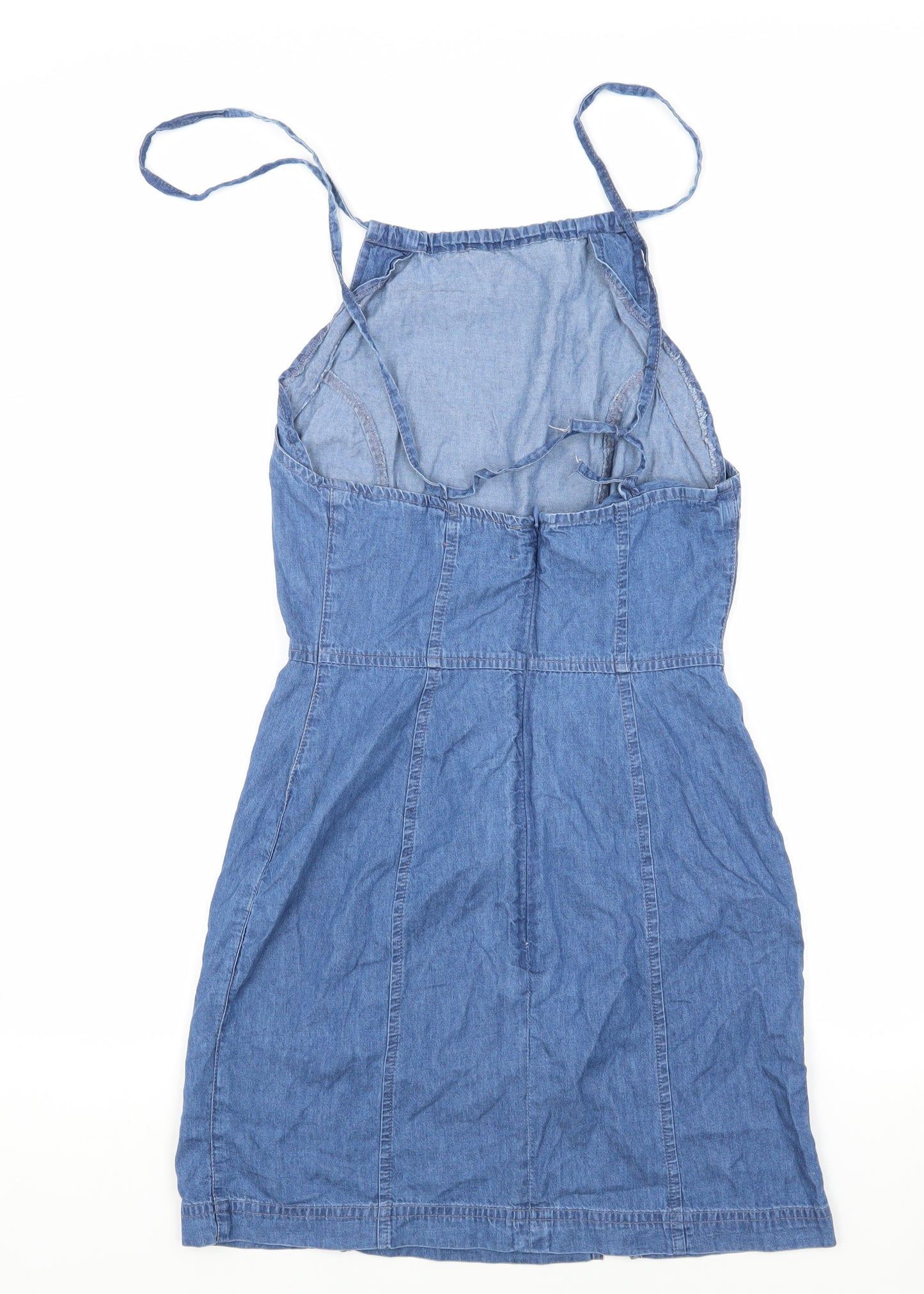 ASOS DESIGN Women's Blue Denim Dress, Size 8, Sleeveless