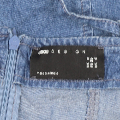 ASOS DESIGN Women's Blue Denim Dress, Size 8, Sleeveless