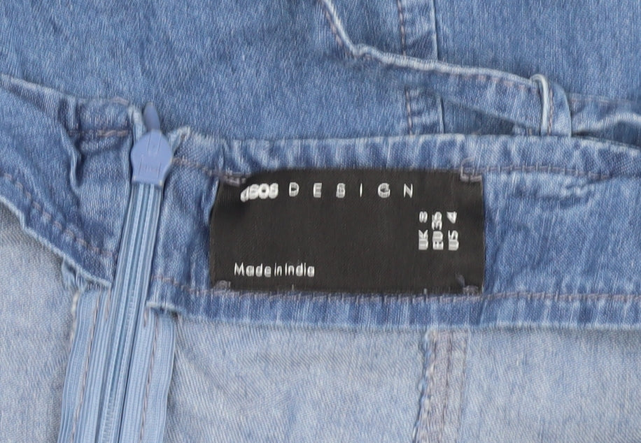 ASOS DESIGN Women's Blue Denim Dress, Size 8, Sleeveless