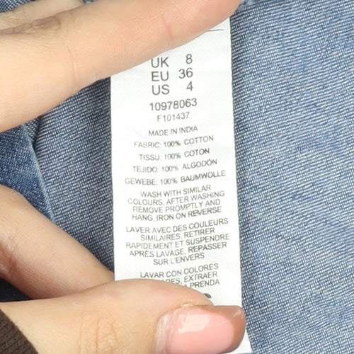 ASOS DESIGN Women's Blue Denim Dress, Size 8, Sleeveless