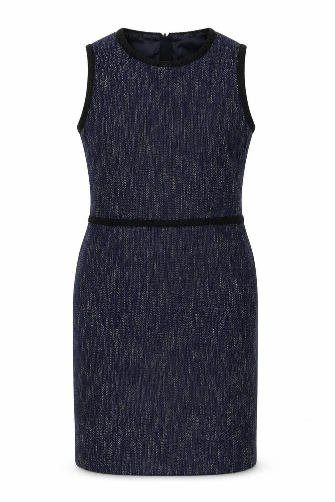 Front view of Hobbs Women's Blue Sheath Dress, UK 12, Classic Style
