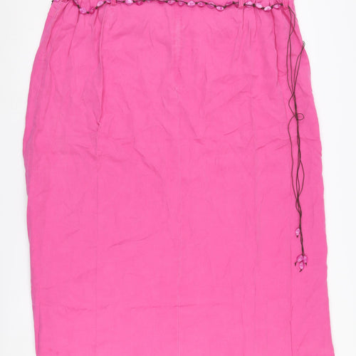 Ann Harvey Women's Pink Plus Size Beaded Skirt