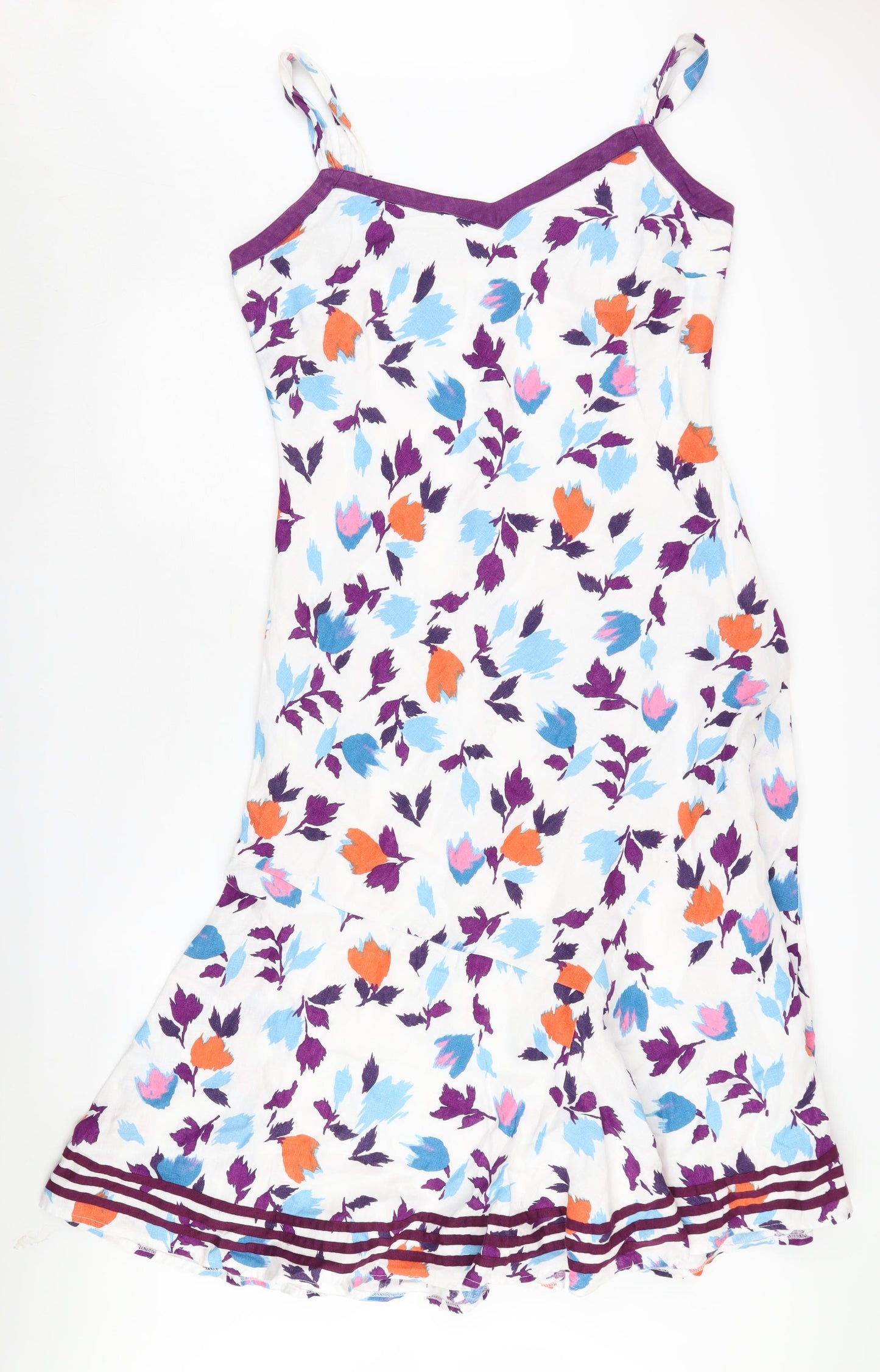 Per Una Women's Multicoloured Linen Floral Slip Dress