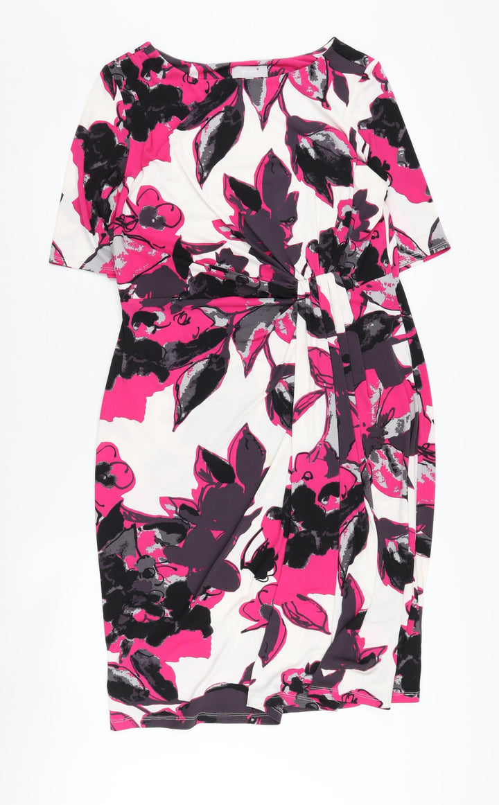 Marks and Spencer Women's Pink Floral Dress UK 16