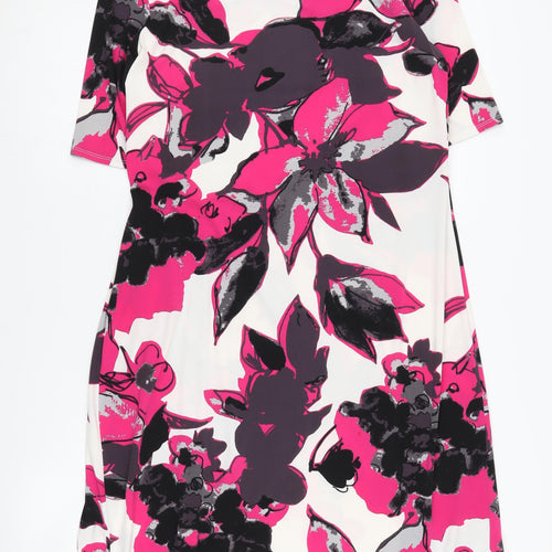 Marks and Spencer Women's Pink Floral Dress UK 16