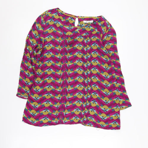 White Stuff Women's Multicoloured Geometric Blouse Size 10