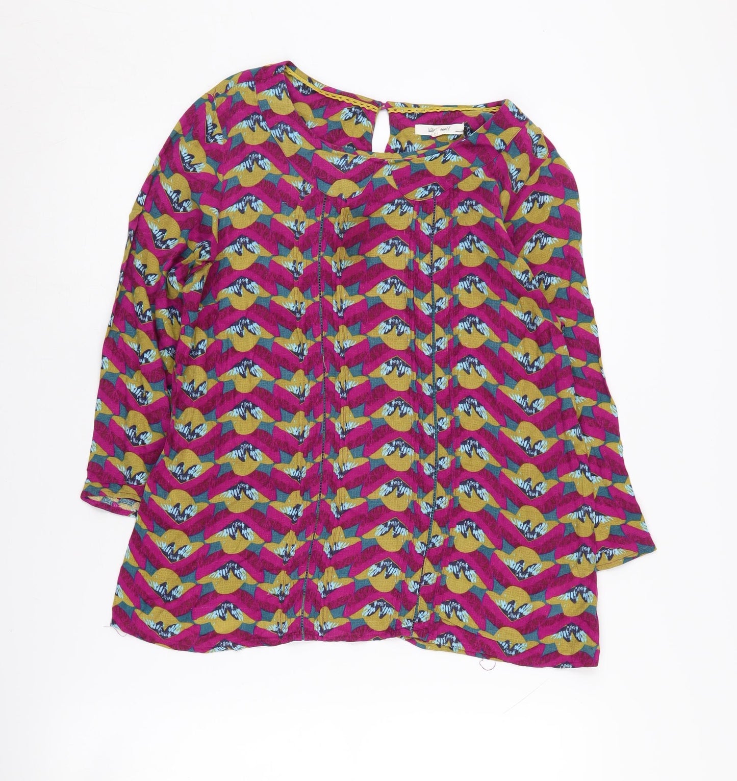 White Stuff Women's Multicoloured Geometric Blouse Size 10