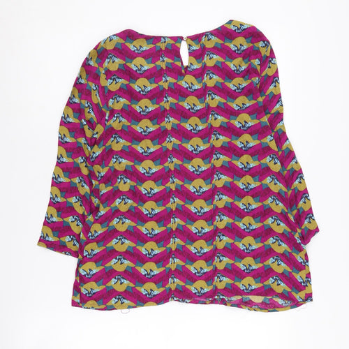 White Stuff Women's Multicoloured Geometric Blouse Size 10