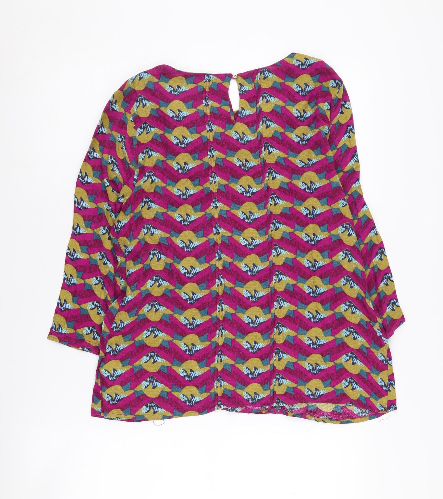 White Stuff Women's Multicoloured Geometric Blouse Size 10