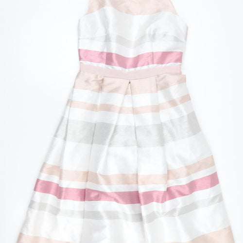 ASOS Women's Pink Striped A-Line Midi Dress