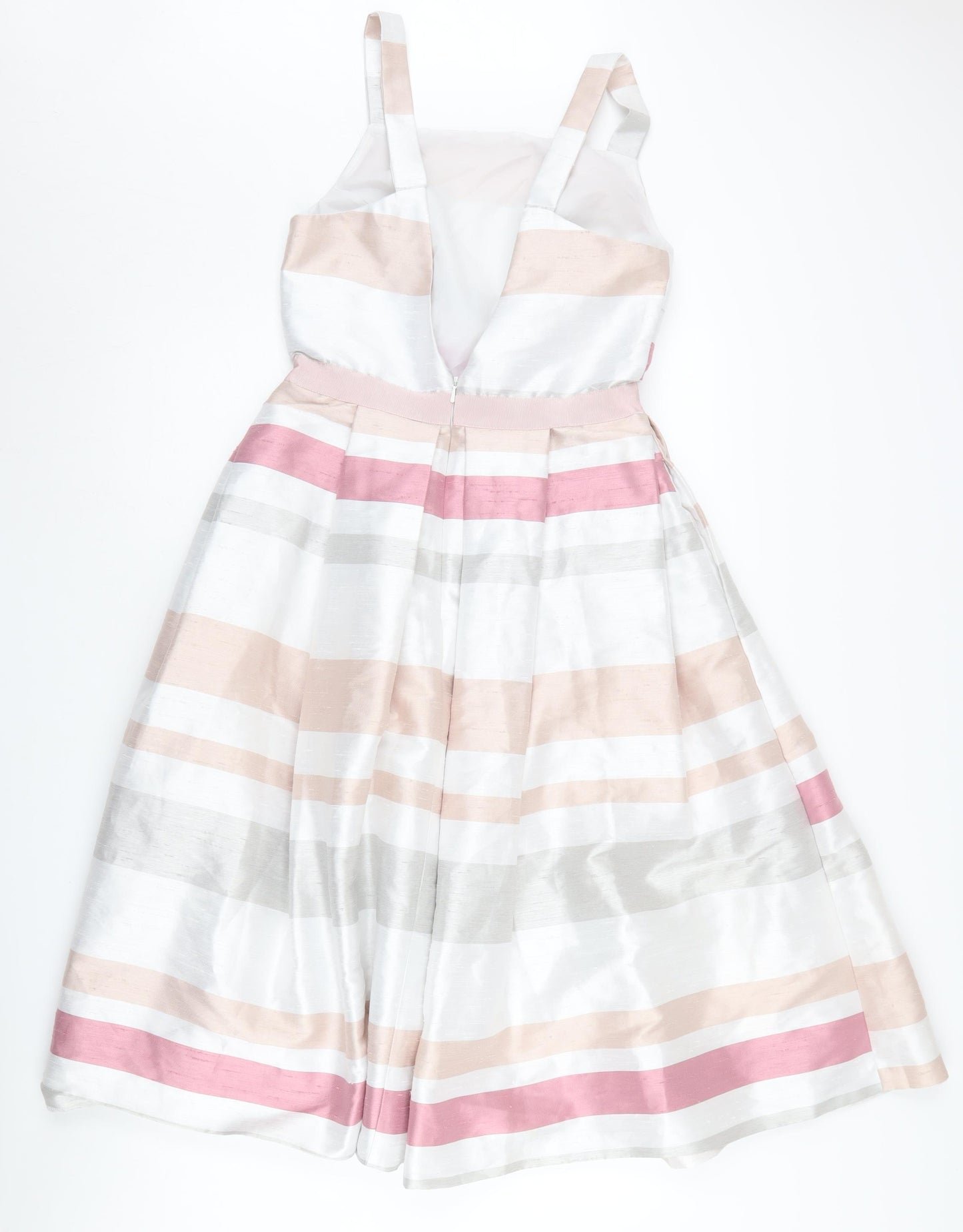 ASOS Women's Pink Striped A-Line Midi Dress