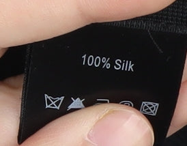 East Women's Black Silk Embroidered Top Size 10