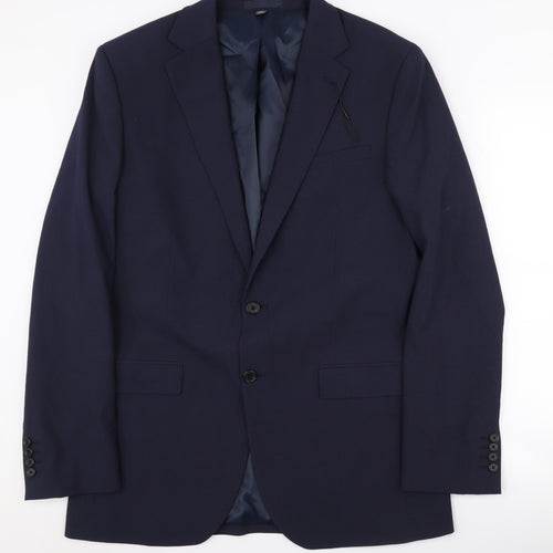 Marks and Spencer Men's Blue Single-Breasted Blazer 40L