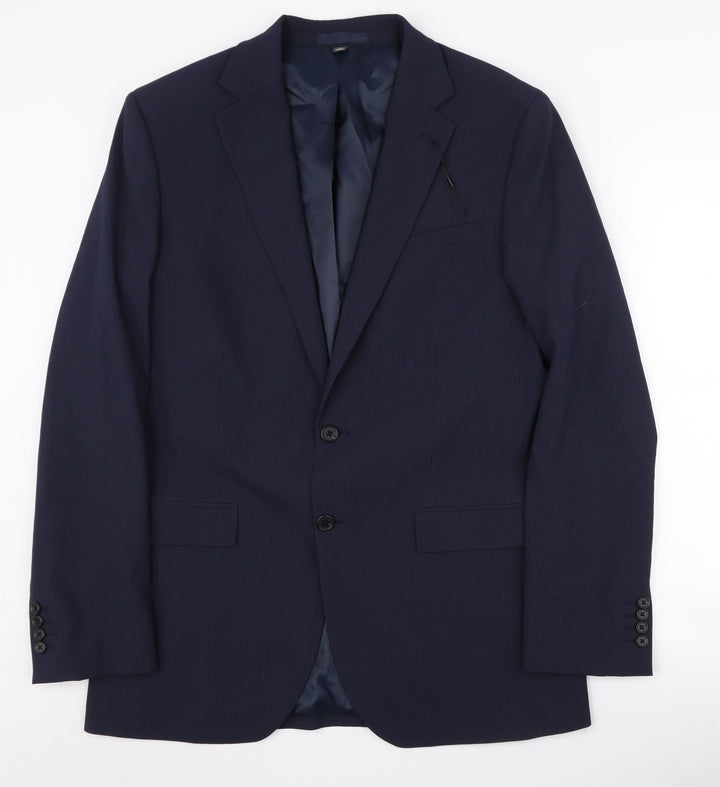 Marks and Spencer Men's Blue Single-Breasted Blazer 40L