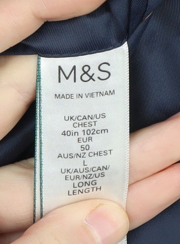 Marks and Spencer Men's Blue Single-Breasted Blazer 40L
