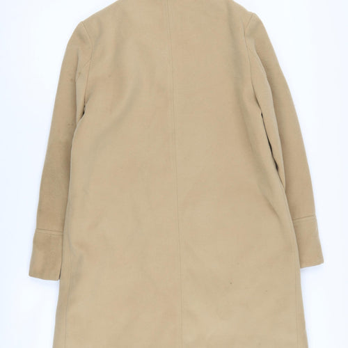 Topshop Women's Beige Mid-Length Overcoat, Size 10
