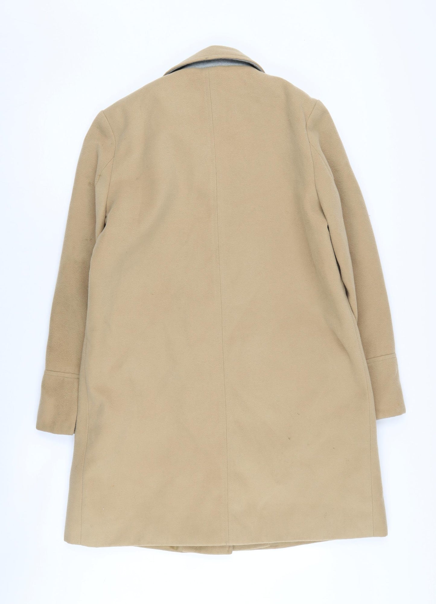 Topshop Women's Beige Mid-Length Overcoat, Size 10