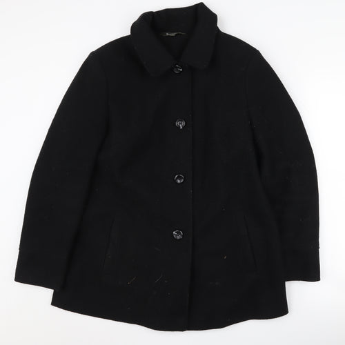 Bonmarché Women's Black Mid-Length Overcoat Size 14