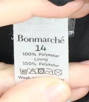 Bonmarché Women's Black Mid-Length Overcoat Size 14