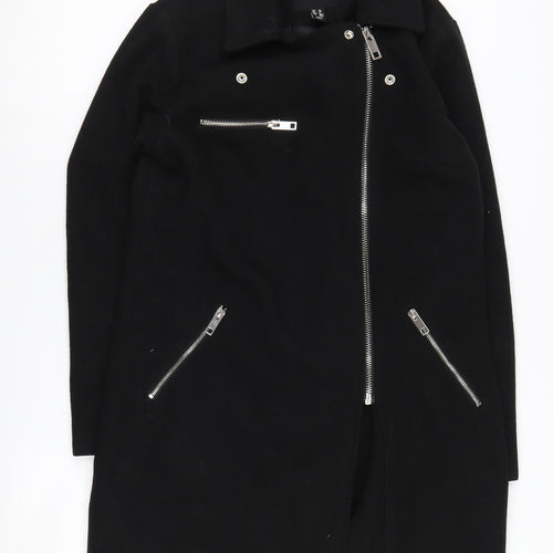 New Look Women's Black Motorcycle Jacket Size 10