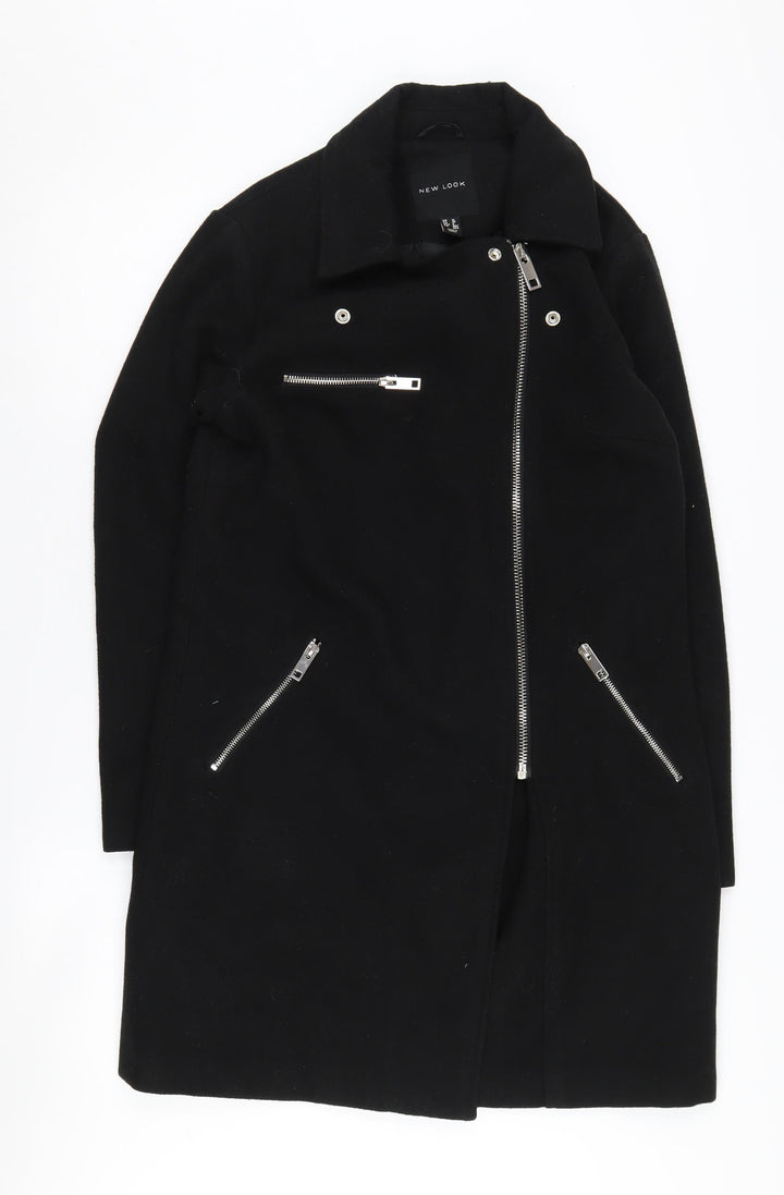 New Look Women's Black Motorcycle Jacket Size 10