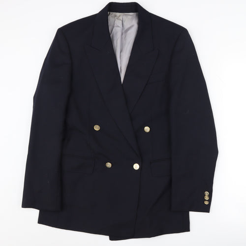Varteks Men's Blue Double-Breasted Blazer, Size 36R
