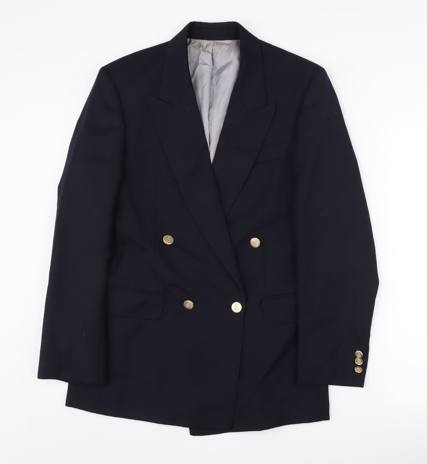 Varteks Men's Blue Double-Breasted Blazer, Size 36R