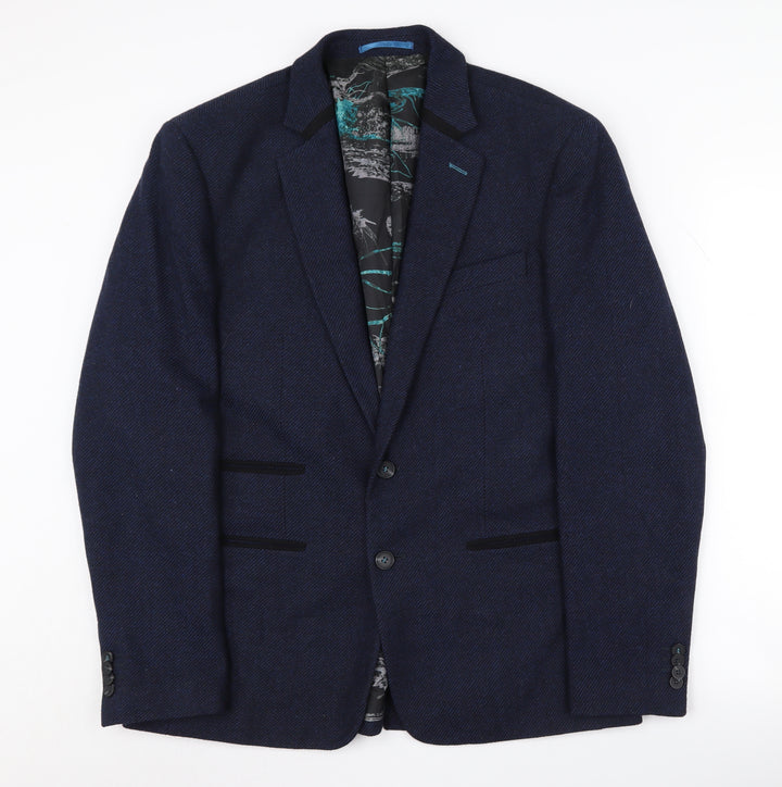 Mishmash Men's Blue Blazer, Size 42, Stylish Jacket