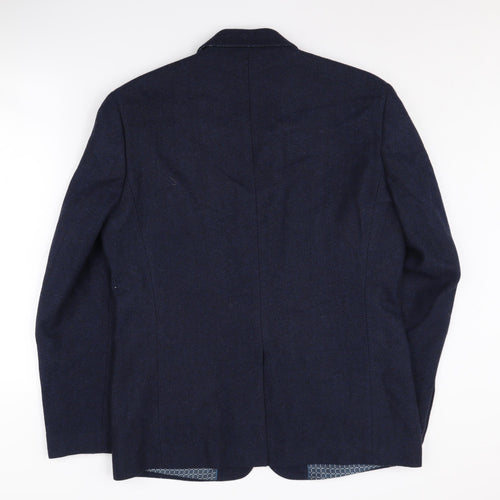 Mishmash Men's Blue Blazer, Size 42, Stylish Jacket